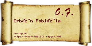 Orbán Fabióla névjegykártya